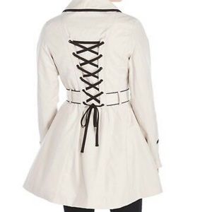 Betsey Johnson Medium Corset Back Trench Coat